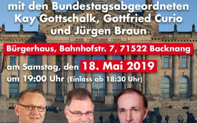 Großveranstaltung in Backnang: AfD holt MdBs Curio, Gottschalk und Braun ins Bürgerhaus