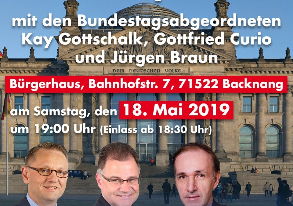 Großveranstaltung in Backnang: AfD holt MdBs Curio, Gottschalk und Braun ins Bürgerhaus